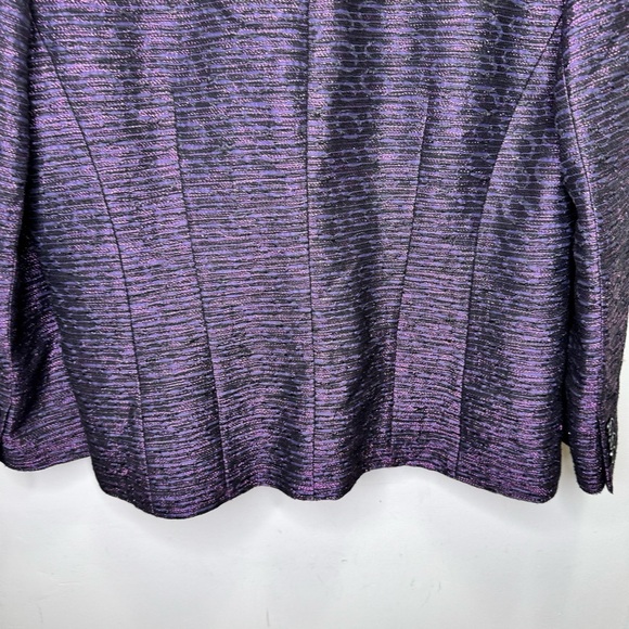 Lafayette 148 Purple Wool Tweed Blazer Jacket Size 18 - Picture 7 of 9